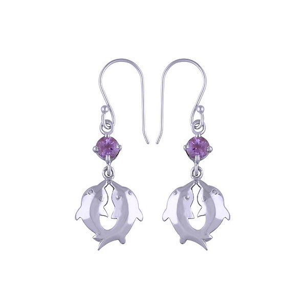 ausspirit.com Amethyst Dolphin earrings